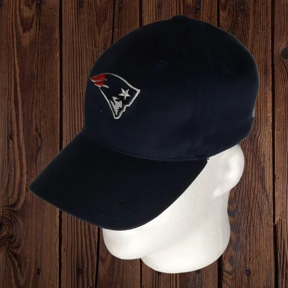 NFL Team Apparel "New England" Patriot Football Navy Blue Baseball Cap / Hat - Picture 5 of 8
